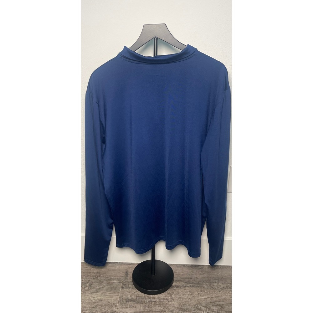 runDisney XL Men Navy Blue Quarter Zip Long Sleeve Shirt - Picture 2 of 9
